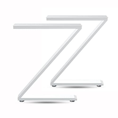 WORDFUN Set De 2 Pieds De Table De Forme Z, Pieds De Meuble DIY Métal, Pieds Table À Manger, Pied De Bureau, Pieds De Remplacement, Pieds De Table Industriels
