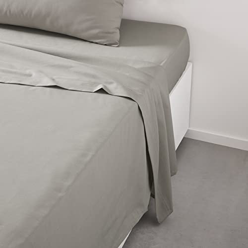 Today Essential - Lenzuolo piatto 2 persone 240 x 300 cm, in cotone, tinta unita, colore: Beige, Regina