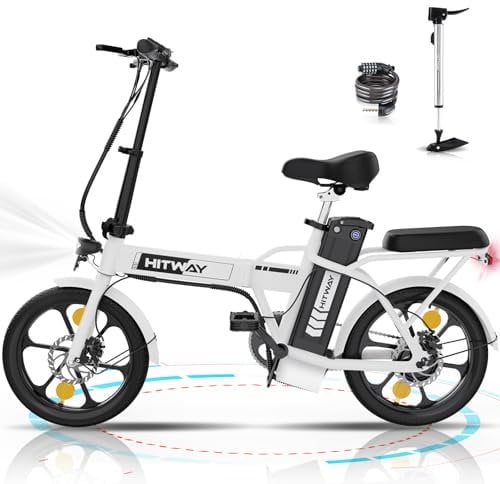 HITWAY Electric Bike E Bike Foldable City Bikes 36V8.4Ah/36V12Ah Battery, 250W Motor, Assist Range Up to 35-70KM BK5