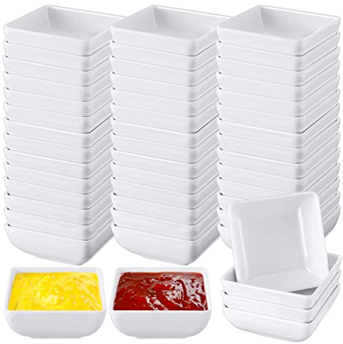 Zubebe 50 Pcs Soy Sauce Dish Melamine Dipping Bowls Bulk 3 oz