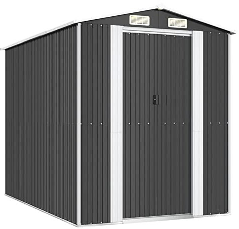 Keketa Gartenhaus Gartenhaus Werkzeug Gartenhaus Schuppen Werkzeug Gartengeräte Anthrazit 192 x 274 x 223 cm aus verzinktem Stahl