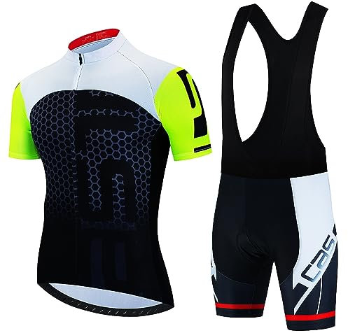 PRIOKNIKO Rennrad Trikot Herren Radtrikot Set Herren Fahrradbekleidung Sommer Kurzarm Mtb Fahrradanzug Fahrrad,Männer Fahrradbekleidung-4,Xs