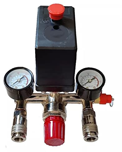 Luftkompressor-Druckventil, Luftkompressor-Druckschalter, Druckschalter mit Manometer 220 V 380 V mit Dual-Manometer-Pumpe