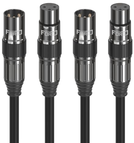 FORE Mikrofonkabel XLR Stecker auf XLR Busche Kabel 2m 2-Stück