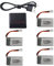 KONIEEJN 5 In 1 Charger With 3.7V 550mAh Li-Po Batteries & USB Cable For SYMA Q11 H99W 5-in-1 Battery Charger 5 Pieces 3.7V Lithium Polymer Battery 550mah