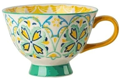 Tazza Tazze Colazione Tazze Da The Tazze Creative Dipinte A Mano, Tazze Da Caffè In Ceramica Grandi Da 420 Ml, Tazze for Bevande Vintage Al Microonde/tazze for La Colazione Tazze Da Caffè Tazze The (
