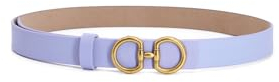 QUEEN HELENA Cinta di Pelle con Fibbia Cintura Fina Casual Elegante Donna CI022-21 (Lilla 95 cm)