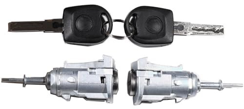 VHEUHZ Satz von Schließzylindern für Autotürschlösser Links 1U0837167+ Rechts 1U0837168 Schloss Türzylinder kompatibel mit VW Golf 4 IV Bora Golf IV Fabia (Nur 2 Schlüssel)