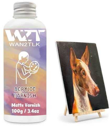 WAN2TLK Acrylic Varnish, Professional Matte Varnish for Acrylic Painting, Seals and Protects Artworks, Non-Toxic, Art Acrylic Paint Sealer for Handmade Artists, Painter & Kids (100ml/Matt)