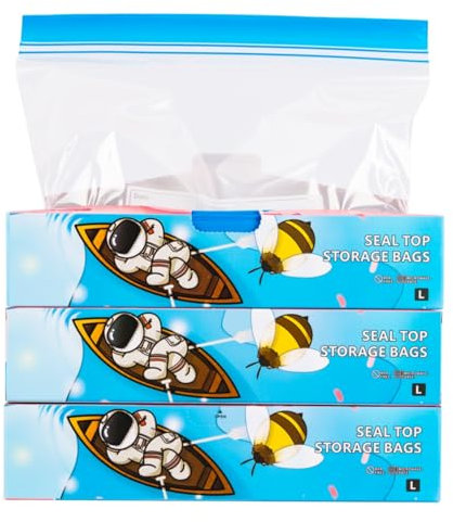 TAIYUNWEI 45 Pieces Reusable Large Freezer Bags, Food Storage Seal Zip Lock Bags for Meat, Fruits, Vegetables, Grains, Sandwich, Nuts (45 Pack-Large)