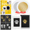 Pfotenabdruck Set Hund Katze, 2 Pcs Farbe Fussabdruck Baby Set mit 2 Fotorahmen 4 Karten, Hundepfoten Abdruck Machen, ohne Kontakt zur Farbe, Katze Geschenk für Hundebesitzer (Gold & Silber)