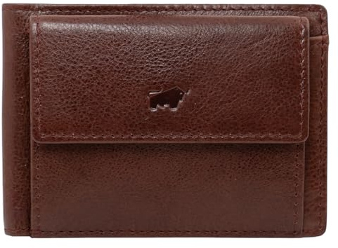 BRAUN BÜFFEL - Kleine Herren RFID Geldbörse Arezzo - 6 Kartenfächer aus echtem Rindleder Schlichtes Design - Tabak