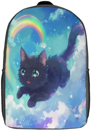 MEFESE Cat Cartoon Kinder Rucksack 3D Kindergartenrucksack Mädchen Kinderrucksack, Schulrucksack Rucksack Mädchen Jungen Schultasche Für Grundschule Schulranzen 17inch