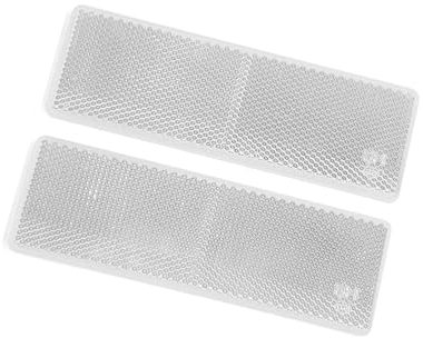 Hihaha 2pcs White Reflective Plate Adhesive Reflector 145mm x 50mm for Car Durable Material