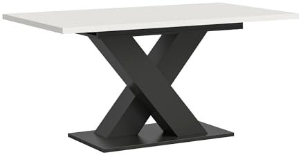 xonox.home Wohnen Motion Esstisch Esszimmer Tisch in weiß Nb. X-Gestell in grau Nb. ca.150-190x76x90 cm