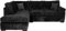 AMALFI LUXOR Jumbo Cord Sofa Set (Black, Left Hand Facing)
