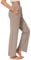 PINSPARK Yogahose Damen Lang UPF 50+ Sonnenschutzhose Sport Leggings Jogginghose High Waist Freizeithose Weites Bein Schlaghose Outdoor Sporthose mit 4 Taschen und Kordelzug Helles Teegrau L