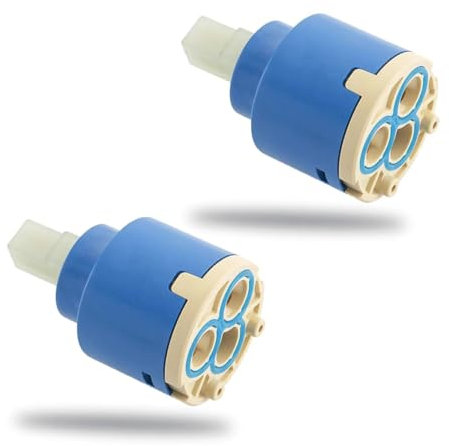 COZERI Upgrade Version Keramik Kartusche 35mm, 2 Stück Doppeldichtung Wasserhahn Kartusche für Einhebel Küchenarmaturen, Ersatzteile für Mischbatterien und Duscharmaturen,Keramik für Langlebigkeit