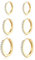 HESSAWELL Gold Hoop Ohrringe für Frauen Gold plattiert Cubic Zirkonia Hoop Ohrringe Set Mens Lightweight Huggie Hoops Hypoallergenic Gold Ohrringe Set für Frauen Modeschmuck 3 Größen