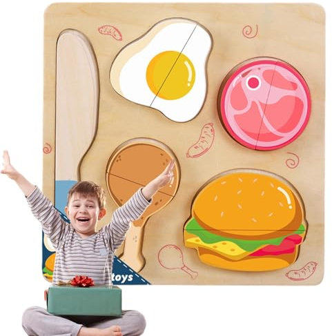 Spielzeug zum Schneiden von Obst und Gemüse, Spielnahrung aus für Kinder | Holzobstschneide-Spielzeug Machen Sie so, als würden Sie mit Essen spielen | Puzzle Küche Essen Spielzeug Spielzeug edu