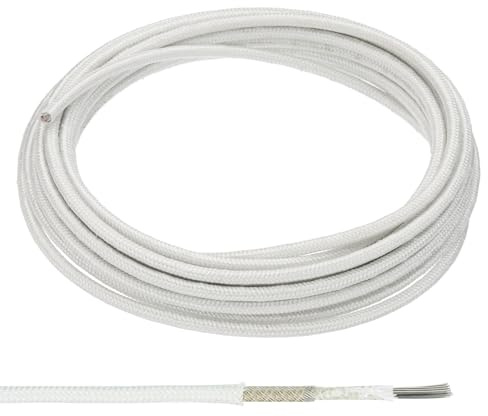 PATIKIL Filo ad Alta Temperatura 16,4ft 13AWG ad Alta Isolamento Bianco | Filo di Rame Placcato Nichel Mica Tessuto di Vetro, Resistente al Calore Cavo Flessibile