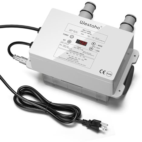 Salzchlorgenerator, Westaho Salzwasser Pool Chlorinator System mit USA Made Titanium Zellen, für oberirdische Pools bis zu 15.000 Gallonen, kompatibel mit Intex Pools, IP66 Wasserdicht
