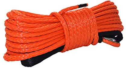 DIKAMAN Corde de treuil synthétique, Orange 6mm * 15m VTT Winch Line, 1/4 Corde synthétique for Offroad, câble de treuil de Bateau pour véhicule Tout-Terrain, 4x4, VTT, UTV