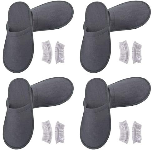 Cutiolly Ciabatte Ospiti,4 Paia Pantofole Ospiti,Ciabatte Monouso,Pantofole Usa e Getta Antiscivolo,Pantofole in Spugna Premium,Unisex per Hotel,Spa,Casa,Viaggi
