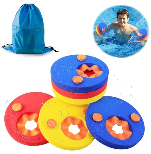 Manguitos Piscina para Niños- 6 Piezas Bebé Manguitos Dolphin Evolutivo con Bolsa de Almacenamiento, EVA Espuma Flotadores de Piscina Disco Flotador Natación de Infantil Entrenamiento para 2-6 años