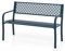 KOMFOTTEU 2-3 Sitzer Gartenbank Metall Wetterfest, Sitzbank mit ergonomischer Rückenlehne & Armlehnen, Terrassenbank 127 x 59 x 82 cm, Parkbank für Hof, Patio (Blau)