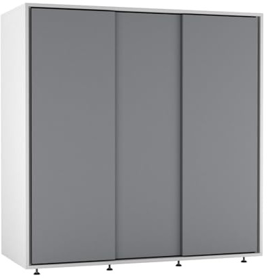URBNLIVING 120cm Kids Sliding Wardrobe with 3 Smooth-Glide Doors, Integrated Hanging Rail, Space-Saving Compact Closet, Child-Safe Design for Nurseries & Children’s Bedrooms