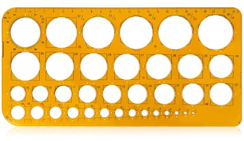 Wosyoodo Kreisschablone, Lochschablone, Radienschablonen, mit 36 Kreisen, Digitale Messschablonen und Kreis Lineale für technisches Zeichnen und Malen