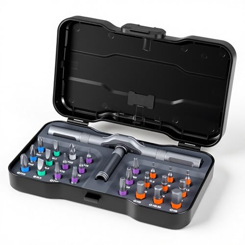 24-in-1 Magnetisches Schraubendreher-Set, Magnetisches Ratschen-Set mit abnehmbarem Ratschengriff, Präzisions-Magnetischer Schraubendreher, Multi-Bit Schraubendreher für Reparaturen