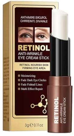 Retinol Anti-Wrinkle Eye Cream Stick, Firming Eye Area, Fade Dark Circles, 3g