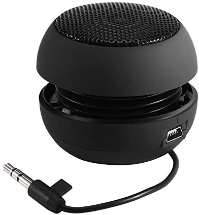 VBESTLIFE Mini Speaker, Pop Up Portable Hamburger Rechargeable Universal Wired Speaker with USB Charging Cable for Smartphones MP3 PC (Black)