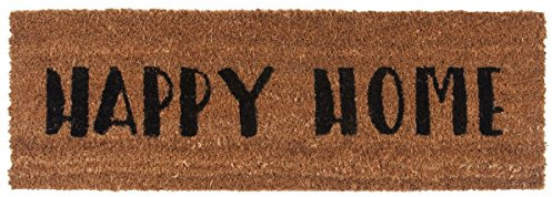 Present Time Happy Home Fußmatte aus Kokosfaser, 75 x 26 cm