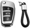 M.JVisun Doux TPU Clef Coque Porte-clés pour Audi A1 A3 A4 A6 A8 Quattro Q2 Q3 Q7 R8 RS3 RS6 S3 S6 TT TTS Pliant Clé de Voiture - Brillant Argent - Tressé Porte-clés