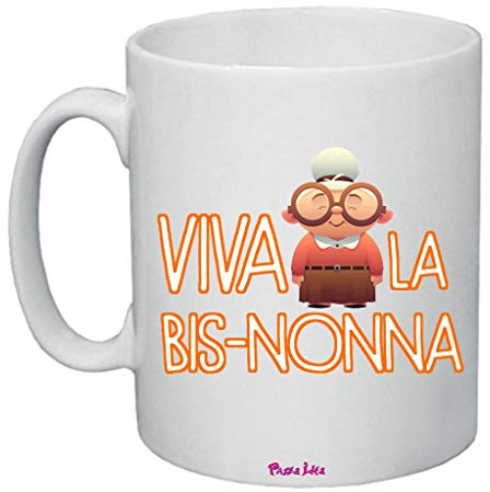 Tazza Viva La Bis Nonna - 300ml - Ceramica - Decorata - Perfetta per Regali - Collezione Nonni