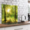 murando Spritzschutz Glas für Küche 80x80 cm Küchenrückwand Küchenspritzschutz Fliesenschutz Glasbild Dekoglas Küchenspiegel Glasrückwand Landschaft Wald Natur - c-B-0499-aq-a