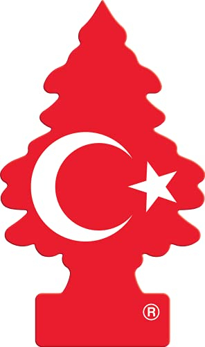 WUNDER-BAUM Auto-Lufterfrischer I Anhänger für langanhaltenden Duft im Auto oder zu Hause I Ay Yildiz Türkische Flagge (Vanille), 1 Stück