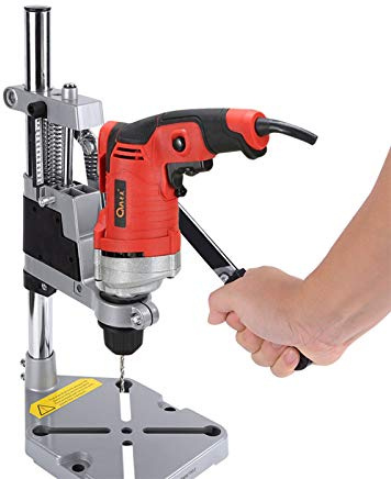 Drill Stand for Hand Drill Universal Drill Press Stand Adjustable Bench Drill Press Universal Bench Clamp Drill Press Holder Table Workbench Repair Tool Heavy Duty Single Hole Aluminum Base
