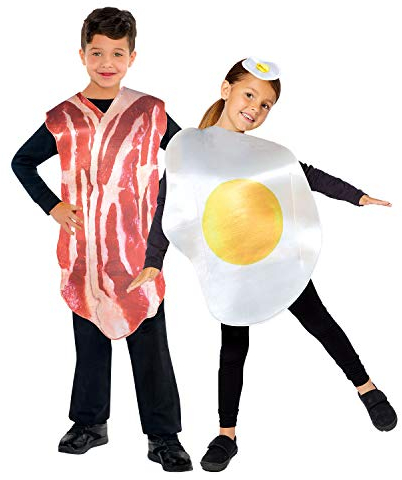 amscan 9908682 Child Breakfast Buddies Bacon & Egg Costume Tops (Standard)