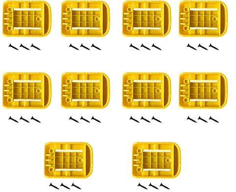 weqcter 10Packs Battery Ready Dock/Mount Holder for Dewalt Battery Fit for 20V 60V Yellow (No Battery)