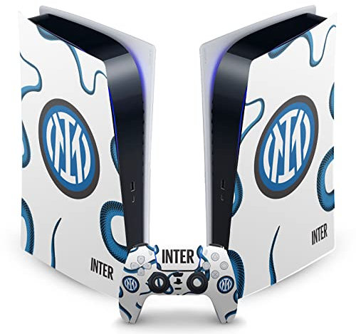 Head Case Designs Licenza Ufficiale Inter Milan Away 2021/22 Kit Crest Vinile Frontalino Sticker Gaming Pelle Adesivo Compatibile con Sony Playstation 5 PS5 Digital Console And DualSense Controller