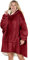 Oversized Hoodie Blanket Women Ultra Plush Fleece with Soft Sherpa Reversible Warm Cosy Comfy Wearable Hooded Giant Sweatshirt Throw for Girls Adults Men Boys Kids Big Pocket (Burgundy Red)