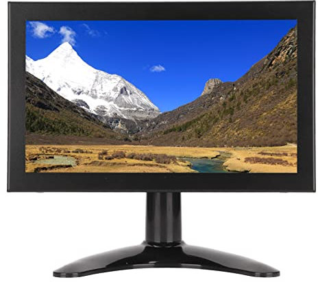Moniteur LCD HDMI 8 Pouces, Petit Moniteur Portable Antichoc à écran 1280x720 IPS pour PC, Vidéosurveillance, Système de Sécurité, Prise en VGA HDMI BNC AV USB(eu)