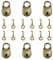 CYIOU 6 Pezzi Mini Lucchetto con Orsetto Piccolo Lucchetto Retrò in Lega di Zinco con 6 Chiavi Adatto per Scatola di Legno Custodia in Legno Portagioie e Valigia Ecc