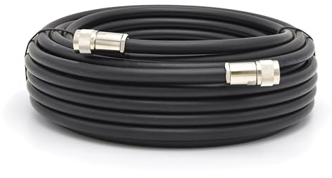 N Stecker auf N Stecker Koaxialkabel 20m — 50ohm 8D-FB Wasserdichtes Ø11.1mm Verlängerung Ultra Low Loss antennenkabel — WiFi RF Antenne GSM 3G 4G LTE 5G Router Signalverstärker Lora Ham CB Funk