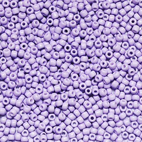 Bala&Fillic Lavender Color 3mm Seed Beads About 3600pcs/100Grams in Bag, 8/0 Glass Craft Beads for Making Bracelet Necklace Earring(Lavender Color)