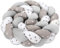 Totsy Baby Kuschelkissen Kinder Kissen Deko 300 cm- flauschig Dekokissen Kinderzimmer Kinderkissen Zierkissen geflochten Baumwolle Minky Grau Weiß Sterne
